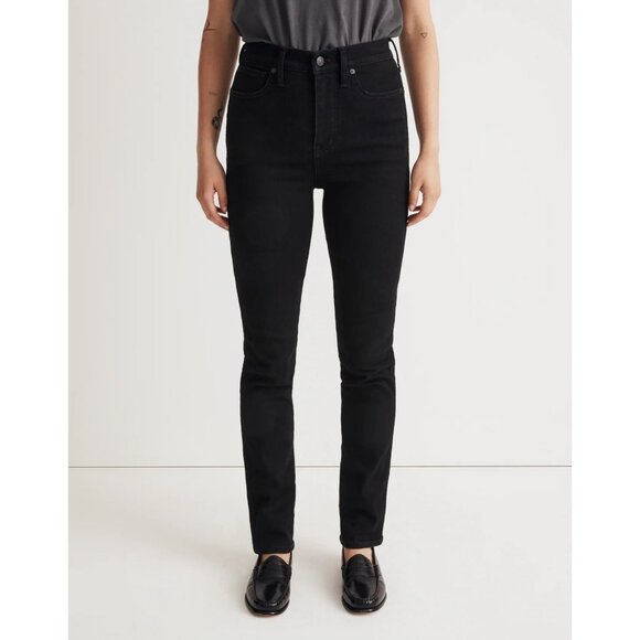 Madewell Stovepipe High-Rise Jeans Women's Size 25 in Black Rinse Wash MSRP $138 - Picture 9 of 16